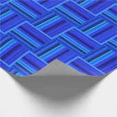 Blaue Streifen Webmuster Geschenkpapier (Ecke)