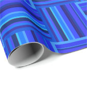 Blaue Streifen Webmuster Geschenkpapier (Rolleneckpunkt)