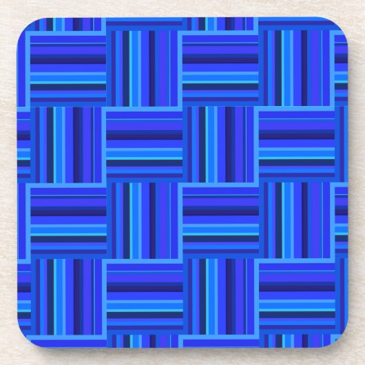 Blaue Streifen Webmuster Getränkeuntersetzer (Vorderseite)