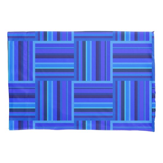 Blaue Streifen Webmuster Kissenbezug (Vorderseite)