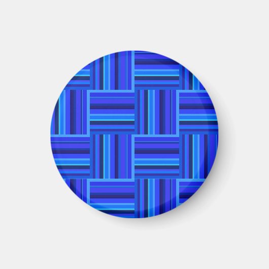 Blaue Streifen Webmuster Magnet (Vorne)