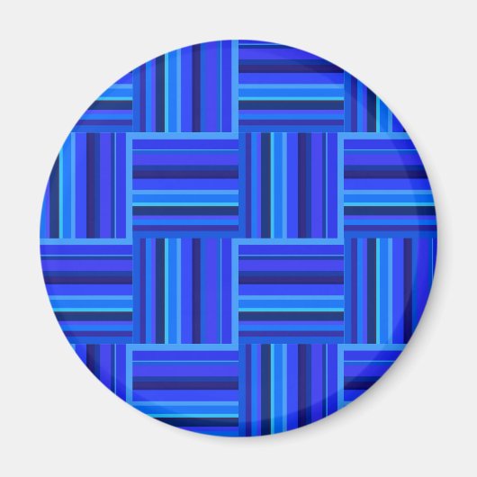 Blaue Streifen Webmuster Magnet (Vorne)