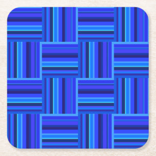 Blaue Streifen Webmuster Rechteckiger Pappuntersetzer