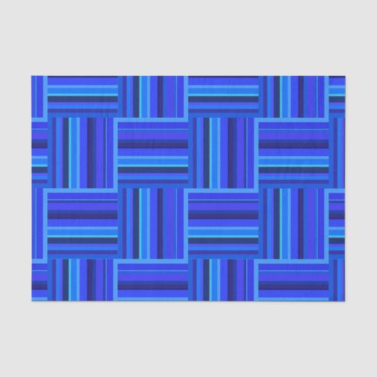 Blaue Streifen Webmuster Seidenpapier (Vorderseite)