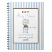 Blaue Streifen-Weckglas-Babyparty-Gast-Buch | Notizblock (Vorderseite)