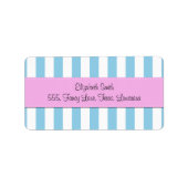 Blaue Streifen, weiße Streifen, gestreiftes Muster Adressaufkleber (Vorne)