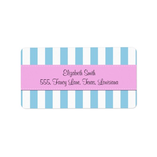 Blaue Streifen, weiße Streifen, gestreiftes Muster Adressaufkleber (Vorne)