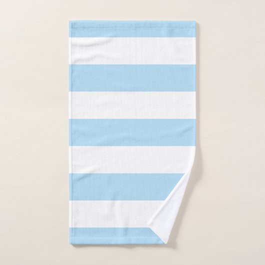 Blaue Streifen, weiße Streifen, gestreiftes Muster Badhandtuch Set (Handtuch)
