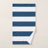 Blaue Streifen, weiße Streifen, gestreiftes Muster Badhandtuch Set (Handtuch)