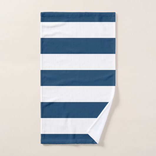 Blaue Streifen, weiße Streifen, gestreiftes Muster Badhandtuch Set (Handtuch)
