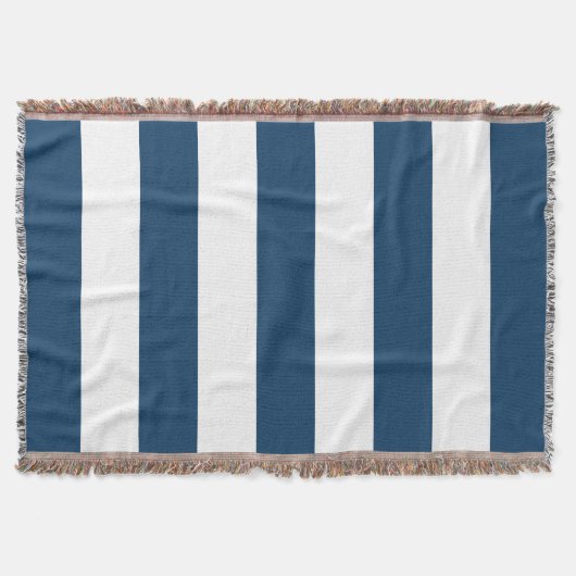 Blaue Streifen, weiße Streifen, gestreiftes Muster Decke (Vorderseite)