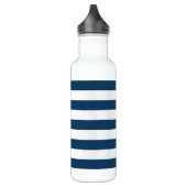 Blaue Streifen, weiße Streifen, gestreiftes Muster Edelstahlflasche (Links)