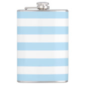 Blaue Streifen, weiße Streifen, gestreiftes Muster Flachmann (Vorderseite)