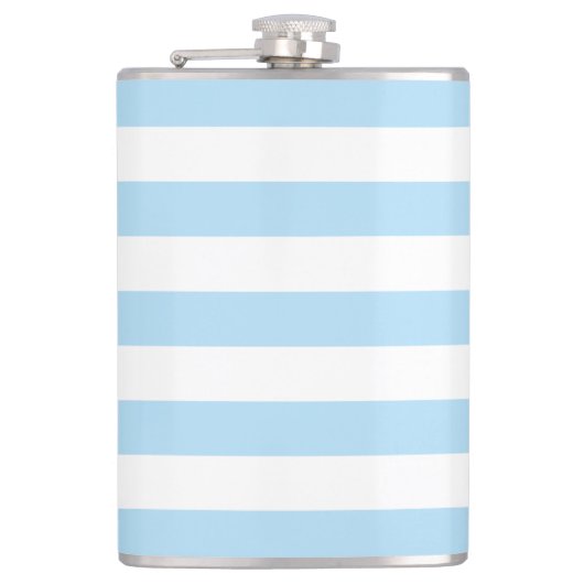 Blaue Streifen, weiße Streifen, gestreiftes Muster Flachmann (Vorderseite)