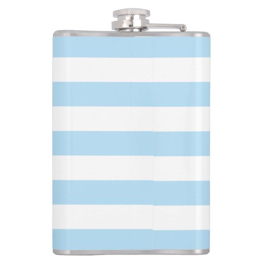 Blaue Streifen, weiße Streifen, gestreiftes Muster Flachmann (Rückseite)