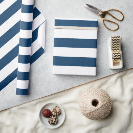 Blaue Streifen, weiße Streifen, gestreiftes Muster Geschenkpapier