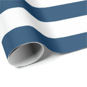 Blaue Streifen, weiße Streifen, gestreiftes Muster Geschenkpapier (Rolleneckpunkt)