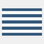 Blaue Streifen, weiße Streifen, gestreiftes Muster Geschenkpapier Set (Vorderseite)