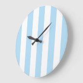 Blaue Streifen, weiße Streifen, gestreiftes Muster Große Wanduhr (Winkel)