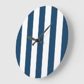 Blaue Streifen, weiße Streifen, gestreiftes Muster Große Wanduhr (Winkel)