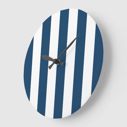 Blaue Streifen, weiße Streifen, gestreiftes Muster Große Wanduhr (Winkel)