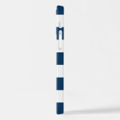 Blaue Streifen, weiße Streifen, gestreiftes Muster iPhone Hülle (Linke Seite)