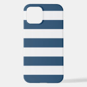 Blaue Streifen, weiße Streifen, gestreiftes Muster iPhone Hülle (Rückseite)