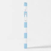 Blaue Streifen, weiße Streifen, gestreiftes Muster iPhone Hülle (Linke Seite)