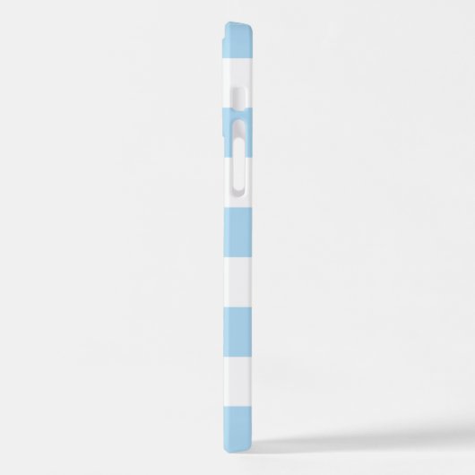 Blaue Streifen, weiße Streifen, gestreiftes Muster iPhone Hülle (Linke Seite)