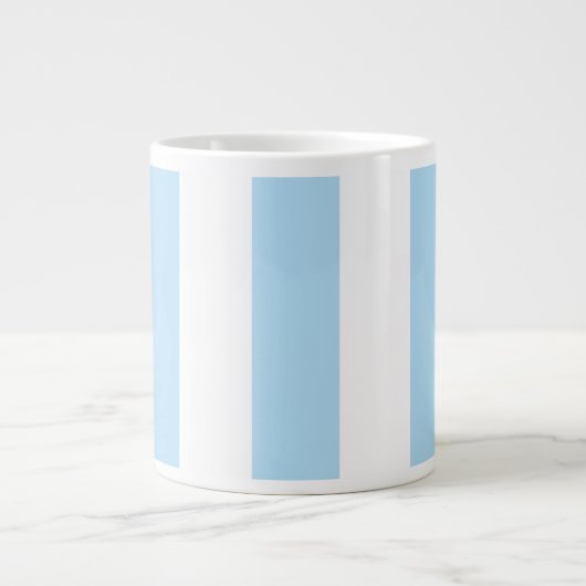 Blaue Streifen, weiße Streifen, gestreiftes Muster Jumbo-Tasse (Vorderseite)
