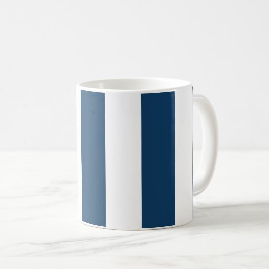 Blaue Streifen, weiße Streifen, gestreiftes Muster Kaffeetasse (VorderseiteRechts)