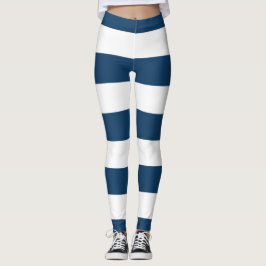 Blaue Streifen, weiße Streifen, gestreiftes Muster Leggings