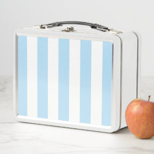 Blaue Streifen, weiße Streifen, gestreiftes Muster Metall Brotdose