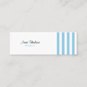 Blaue Streifen, weiße Streifen, gestreiftes Muster Mini Visitenkarte (Vorderseite)