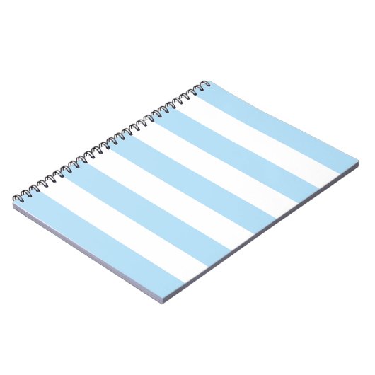 Blaue Streifen, weiße Streifen, gestreiftes Muster Notizblock (Linke Seite)