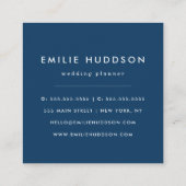 Blaue Streifen, weiße Streifen, gestreiftes Muster Quadratische Visitenkarte (Rückseite)