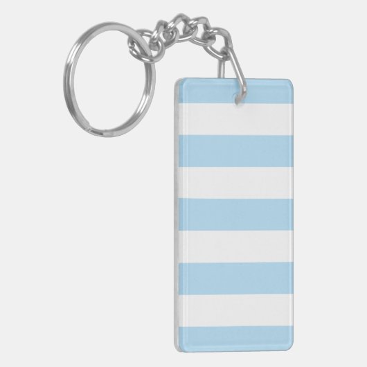 Blaue Streifen, weiße Streifen, gestreiftes Muster Schlüsselanhänger (Vorderseite links)