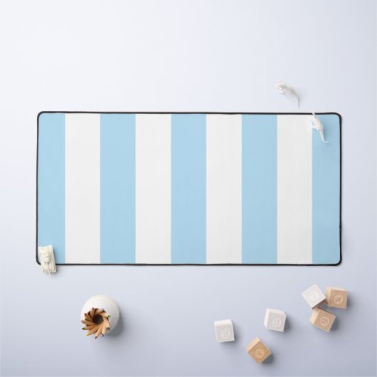 Blaue Streifen, weiße Streifen, gestreiftes Muster Schreibtischunterlage (Kindertisch)