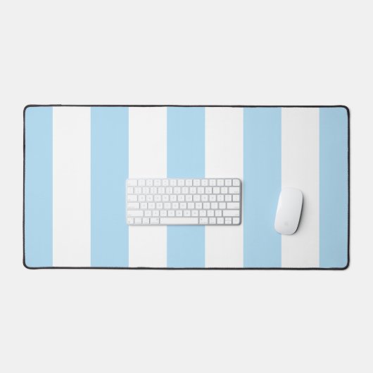 Blaue Streifen, weiße Streifen, gestreiftes Muster Schreibtischunterlage (Tastatur & Maus)