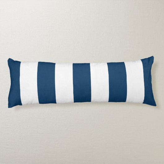 Blaue Streifen, weiße Streifen, gestreiftes Muster Seitenschläferkissen (Rückseite)