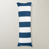 Blaue Streifen, weiße Streifen, gestreiftes Muster Seitenschläferkissen (Vorderseite Vertikal)