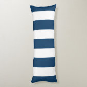 Blaue Streifen, weiße Streifen, gestreiftes Muster Seitenschläferkissen (Rückseite (Vertikal))