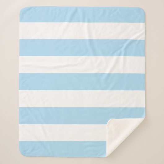 Blaue Streifen, weiße Streifen, gestreiftes Muster Sherpadecke (Vorderseite)