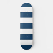 Blaue Streifen, weiße Streifen, gestreiftes Muster Skateboard (Vorderseite)