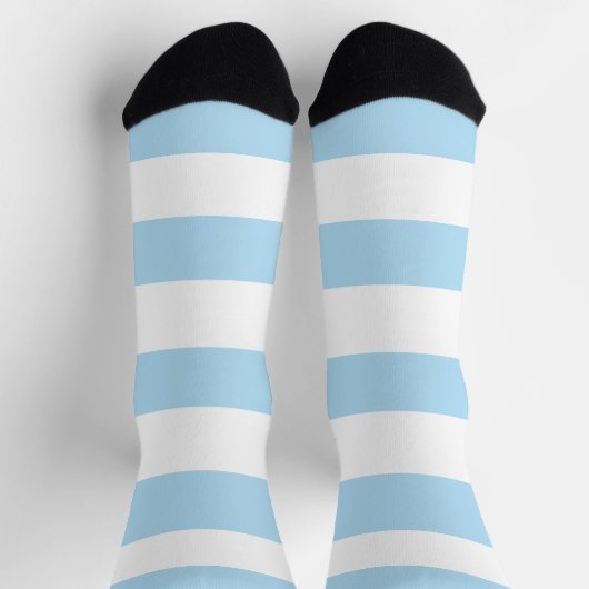 Blaue Streifen, weiße Streifen, gestreiftes Muster Socken (Oben)