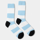 Blaue Streifen, weiße Streifen, gestreiftes Muster Socken (Rechts)