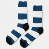 Blaue Streifen, weiße Streifen, gestreiftes Muster Socken (Linkes Detail)