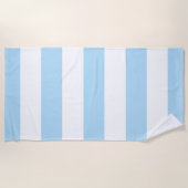 Blaue Streifen, weiße Streifen, gestreiftes Muster Strandtuch (Vorderseite)