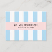 Blaue Streifen, weiße Streifen, gestreiftes Muster Visitenkarte (Vorderseite)