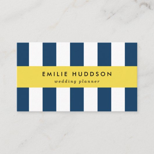Blaue Streifen, weiße Streifen, gestreiftes Muster Visitenkarte (Vorderseite)